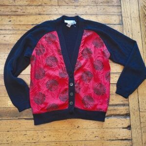 Collections Internationale by Tan Jay Vintage Red and Black Cardigan‎ Size Small